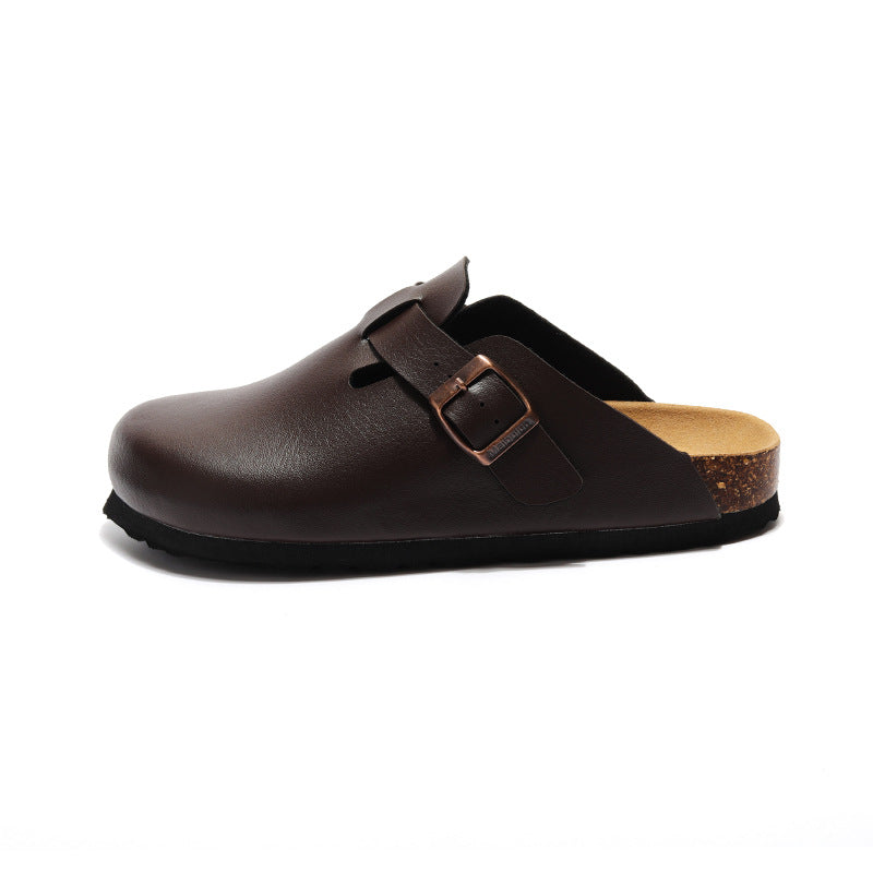 Baotou round headed flat bottomed slippers with shallow mouth