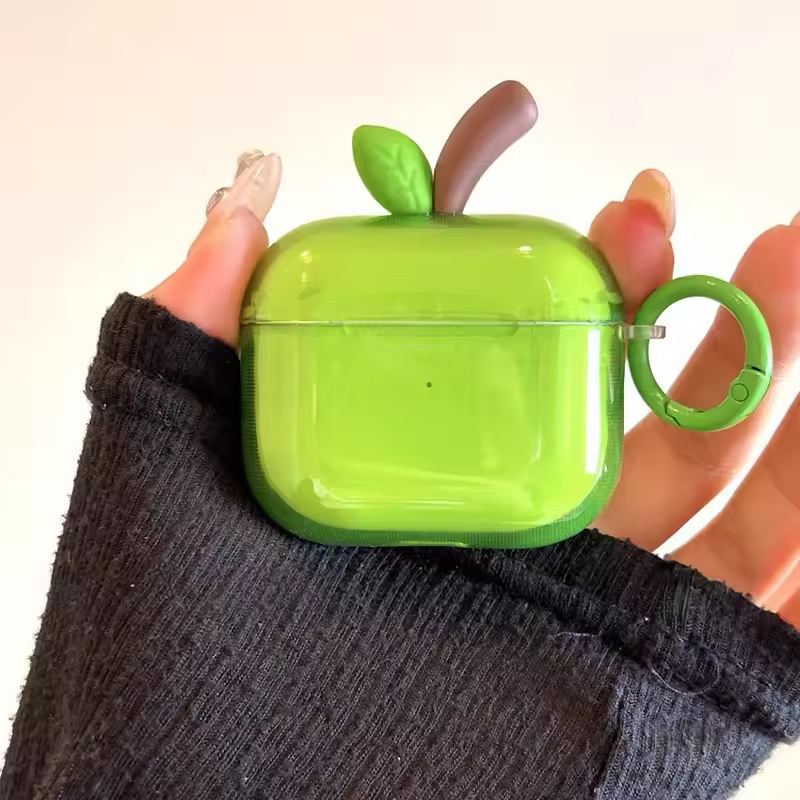 Branch Red Apple Suitable Airpodspro3 Protective Cover New 4th Generation 3 Earphone Case Soft Silicone Translucent Color