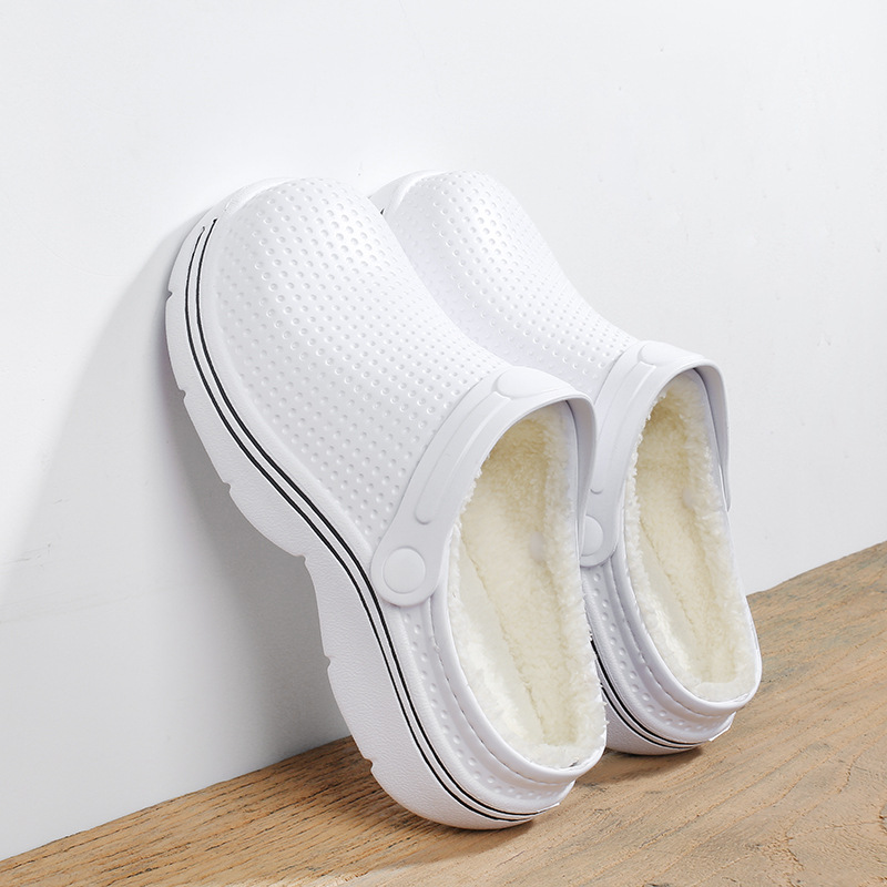 Comfortable Cotton Slippers for Home Use, Warm and Non-Slip Winter Indoor Slippers with Soft Fleece Lining