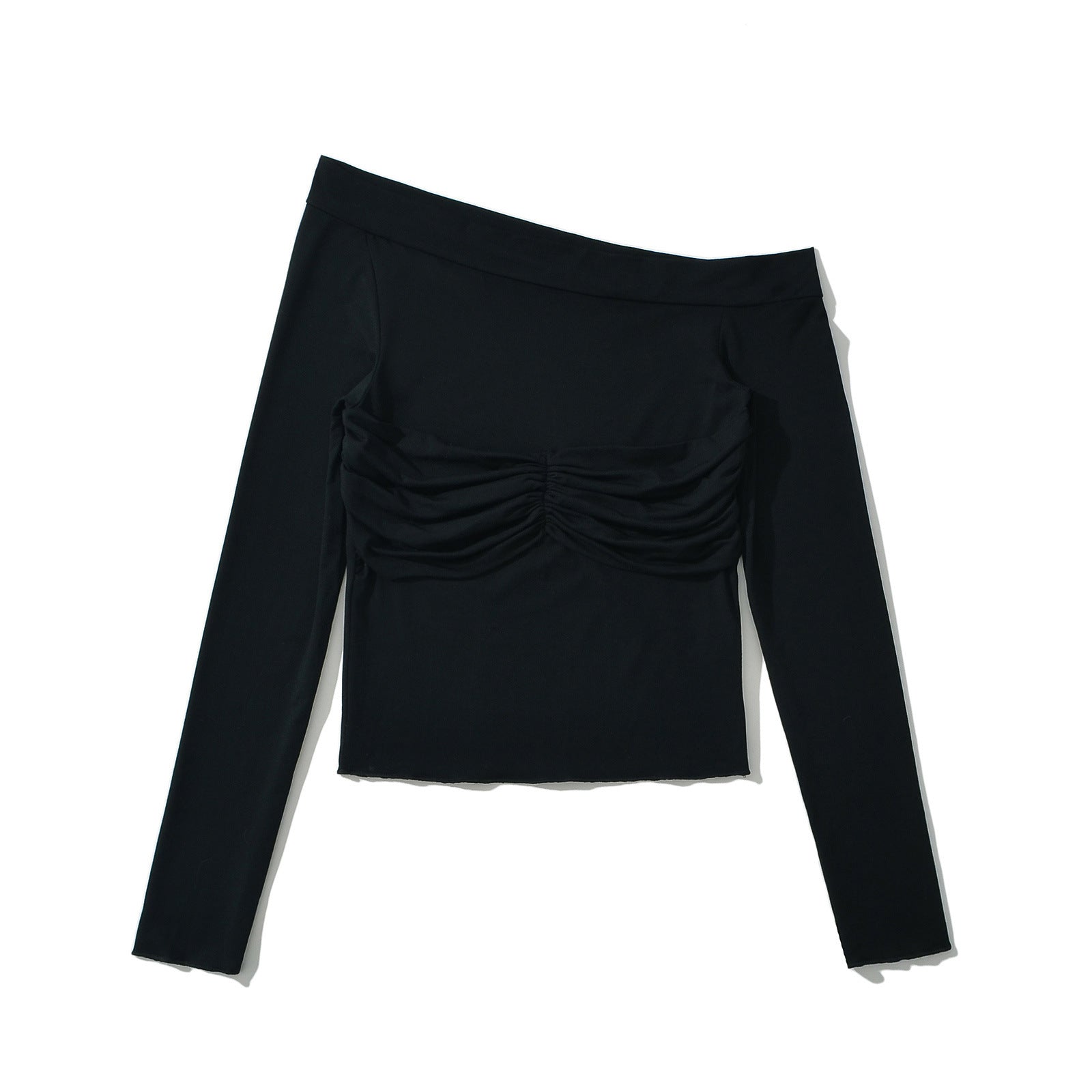 Collar long sleeved slim fit T-shirt