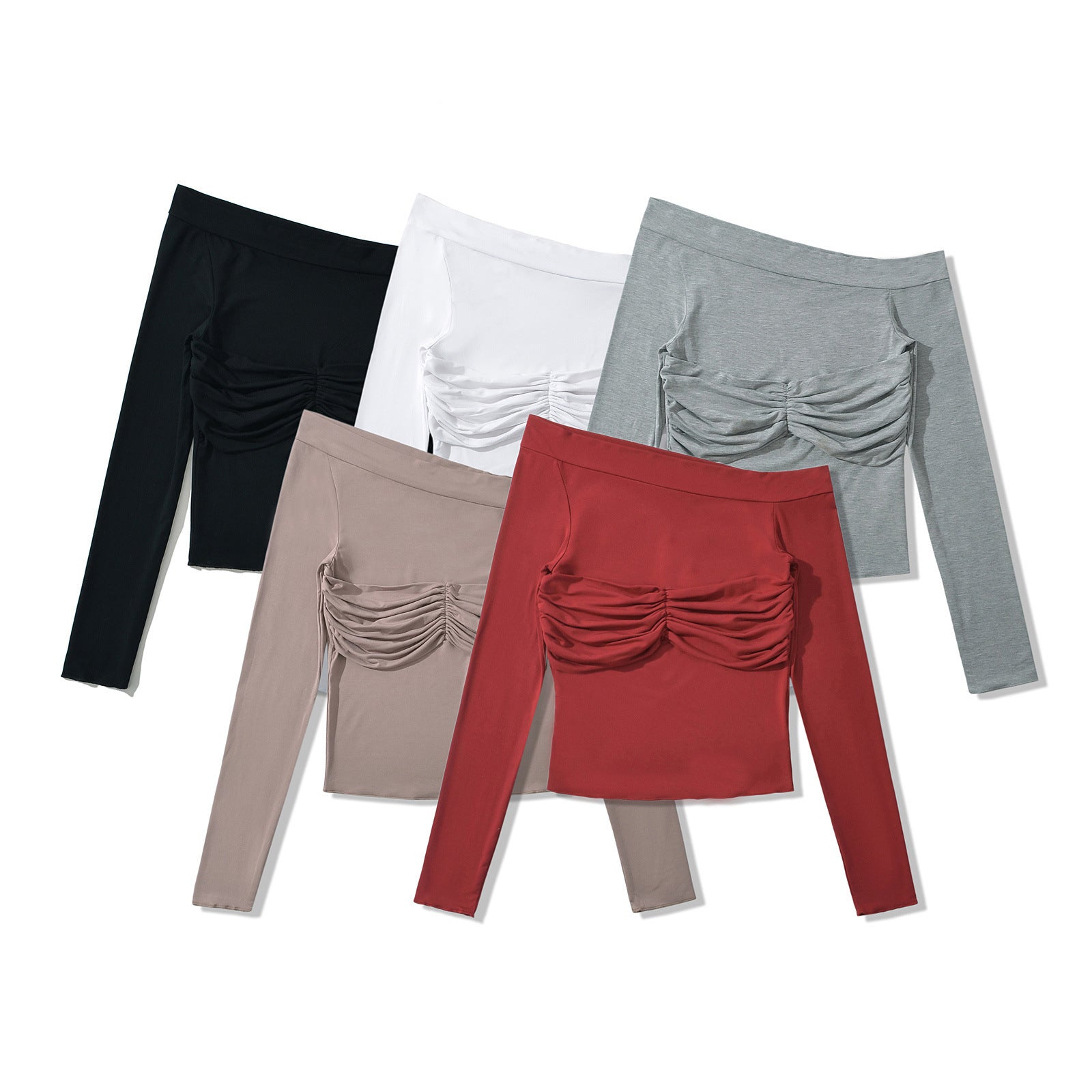 Collar long sleeved slim fit T-shirt