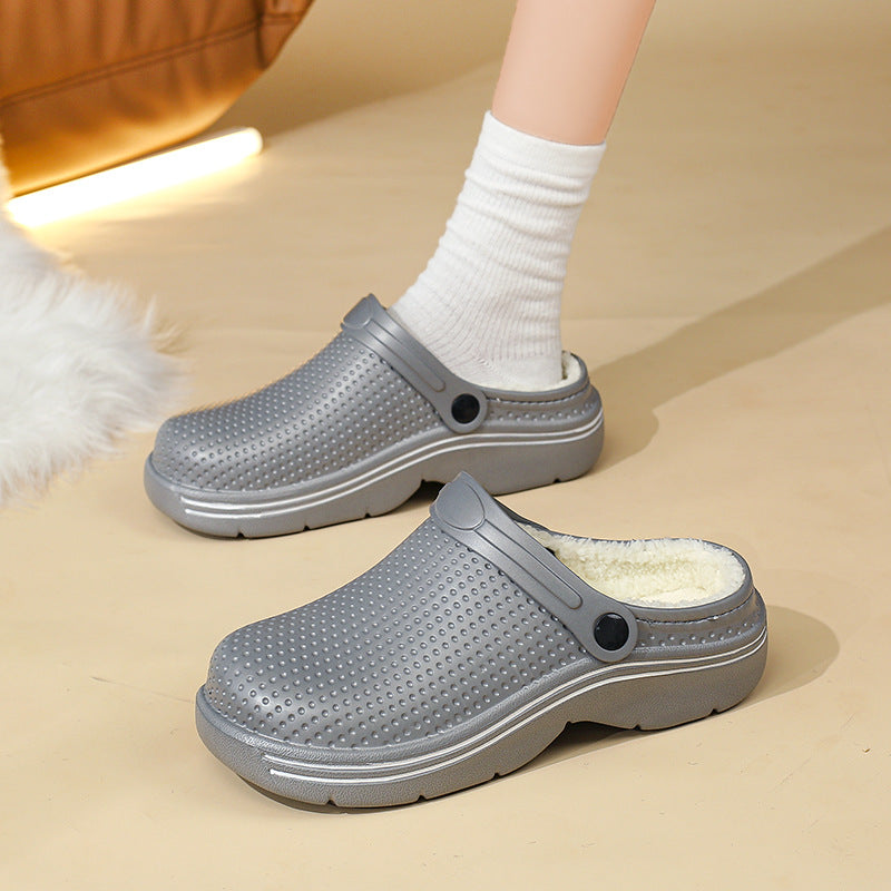 Comfortable Cotton Slippers for Home Use, Warm and Non-Slip Winter Indoor Slippers with Soft Fleece Lining