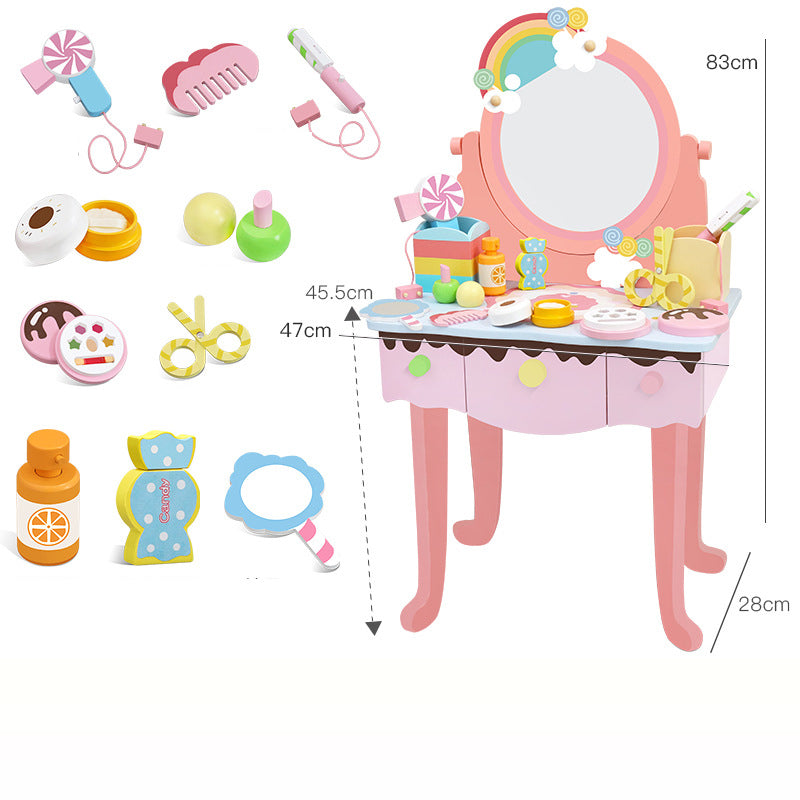 Children's simulated dressing table, princess dressing table, jewelry box, wooden toy