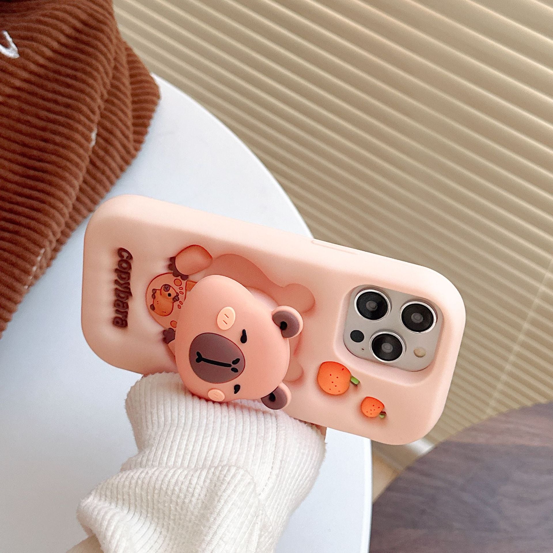Capybara Stretchable Bracket iPhone 17 Case Compatible with Apple 16, 15/14 Pro Max, 13 Phone Cover