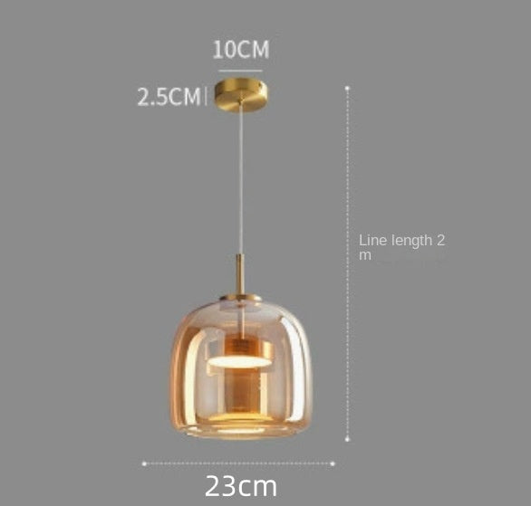 Chongqing Zhongshan Glass Lamp Nordic Modern Simple Creative Bar Restaurant Chandelier Living Room Art Designer
